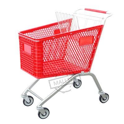 European Style Supermarket Plastic Shopping Trolley