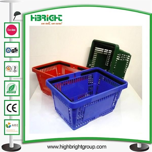 Single Handle Plastic Shopping Basket for Supermarket