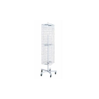 Movable Simple Elegant Four Sides Wire Display Rack with Five Wheels
