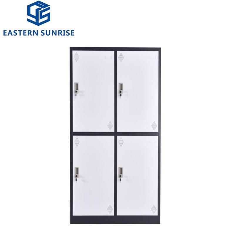 Steel Furniture Bedroom Wardrobe 4 Door Locker Metal Cabinet