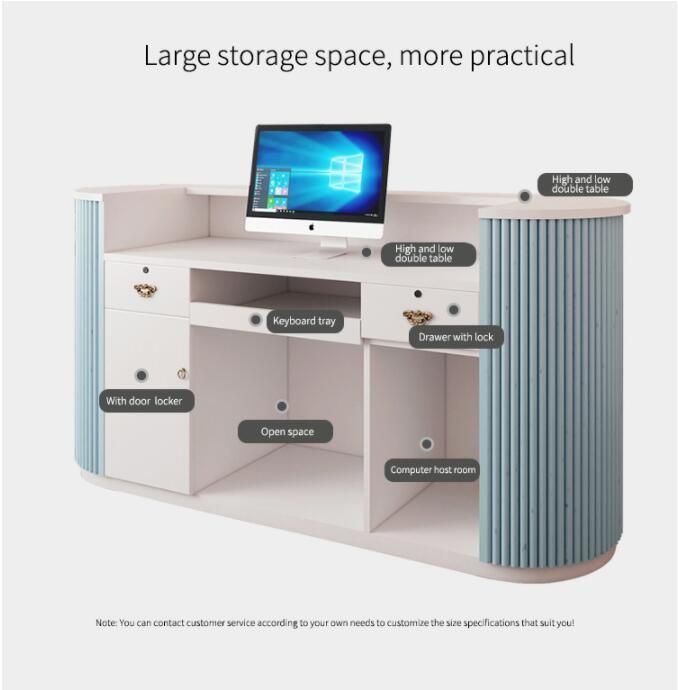 Creative Stainless Steel Checkout Counter for Sale Receptions Desk with Pegboard for Retail Checkout Counter