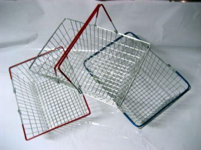 Store Wire Mesh Shopping Basket with Handle