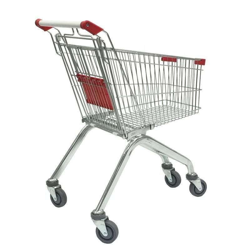 Supermarket Metal European Style Shopping Trolley Cart 60-240L