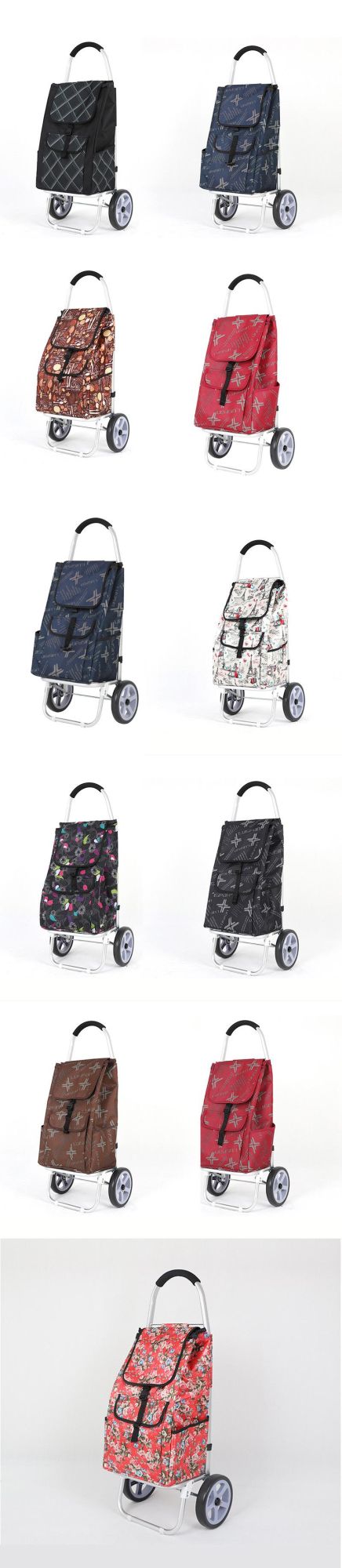 Collapsible Trolley Grocery Shopping Bag Foldable Shopping Cart with Wheels Customized Logo