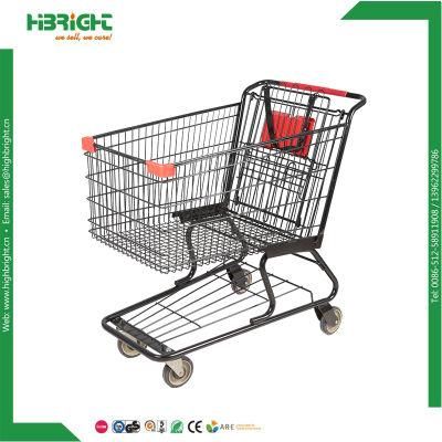 4 Wheel Metal Supermarket Shopping Trolley for Sale