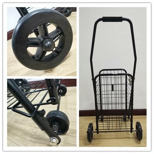 Factory Vintage 42L Capacity Metal Supermarket Rolling Cart for Seniors Easy Shopping