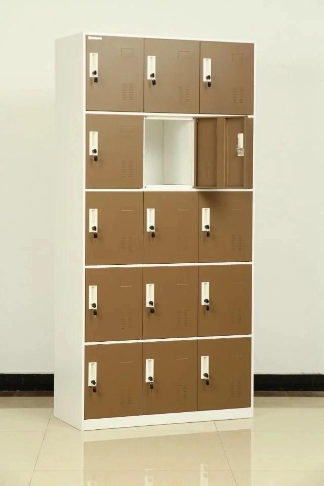 Chinese Manufacture Scool Use Storage 15 Door Steel Locker