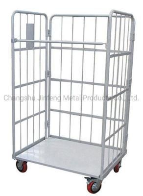 Supermarket Metal Displat Shelf Warehouse Foldable Logistics Storage Rolling Cage Trolley