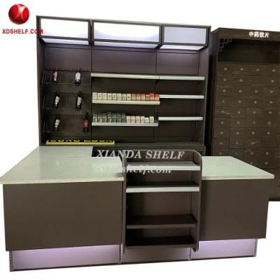 Table Wooden Cabinet Bar Xianda Shelf Metal Supermarket Cashier Counter Price