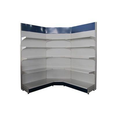 Good Designes Supermarket Corner Shelves Metal Display Shelves