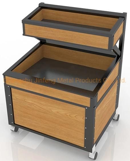 Supermarket Wooden Display Stand Store Vegetable and Fruit Display Rack