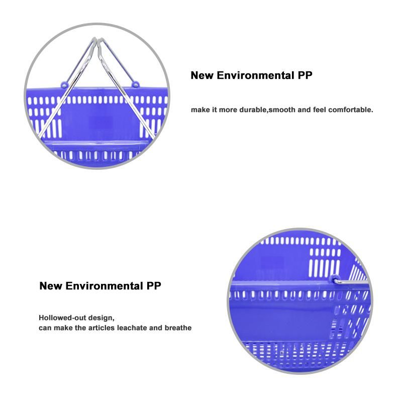 Handle Plastic Basket with Handle for Supermarket Stores