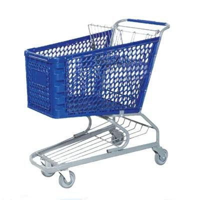 125L Plastic Supermarket Wheeled Shopping Hand Trolley Cart