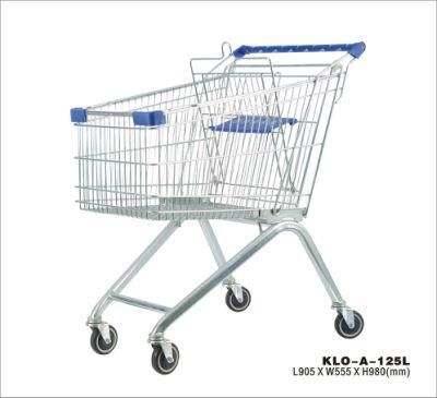 Supermarket Shopping Trolley Shopping Cart Zinc Hand Trolley