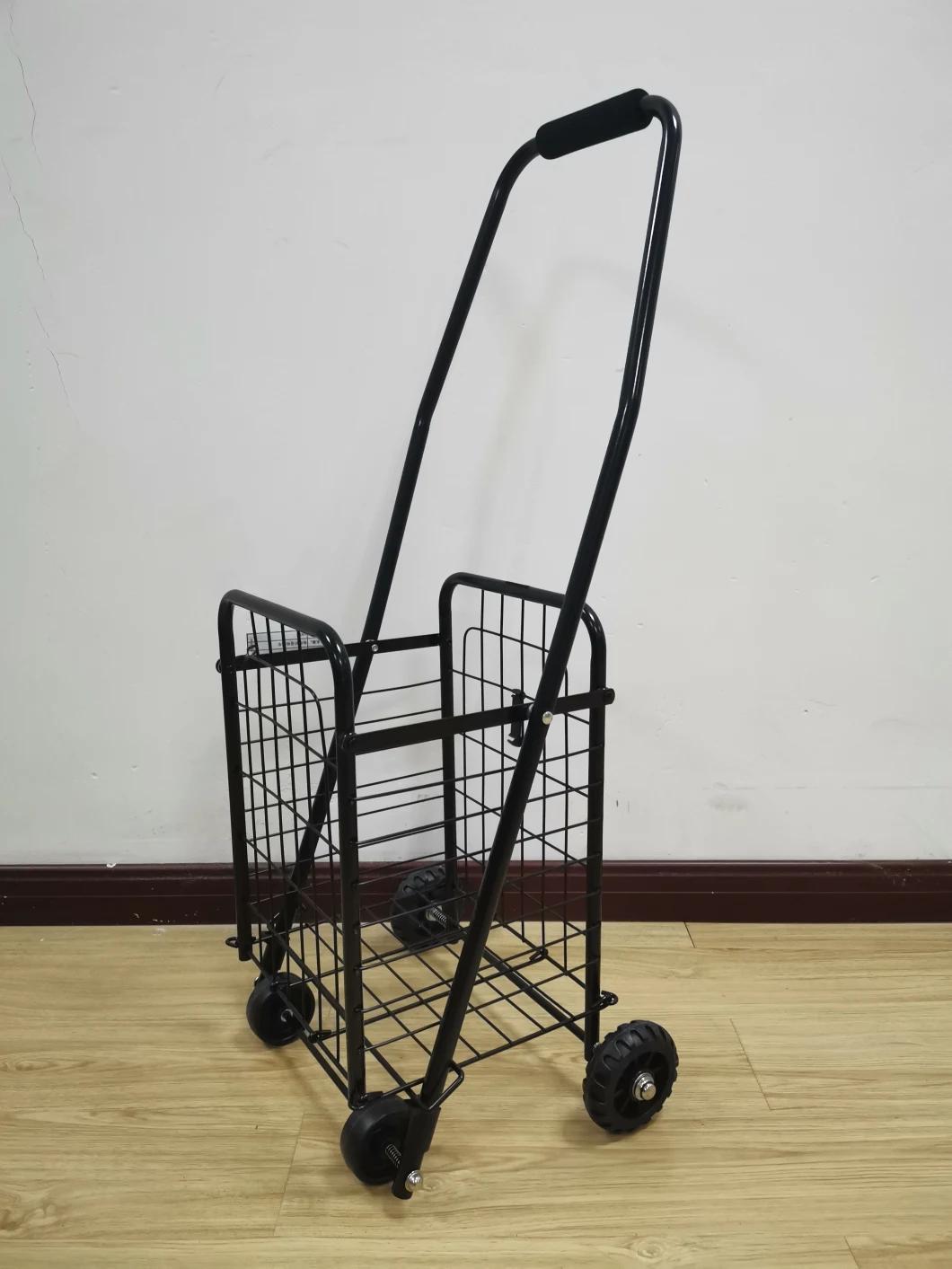 Factory Small Metal Wire Portable Folding Hand Cart for Home Use