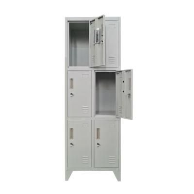 6 Doors Metal Locker Storage with Leg