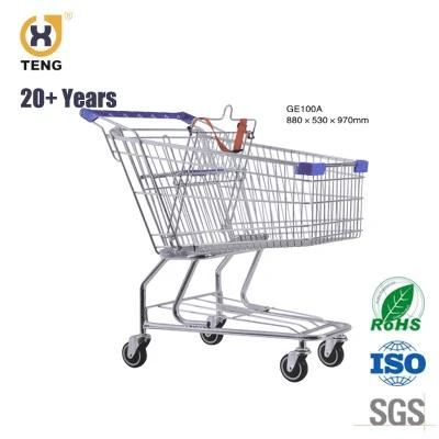 100L Hot Sale Shopping Trolley/Shopping Cart/Supermarket Cart
