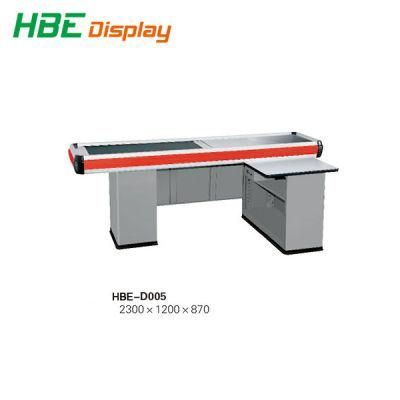 Supermarket Checkout Counter with Sensor Conveyor Belt