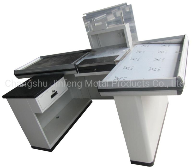 Supermarket Checkout Counter Retail Store Metal Cashier Counter Table