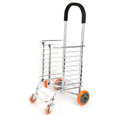 China Popular Aluminum Folding Shopping Basket Cart Folding Trolleys for Fruit &amp; Vegetable