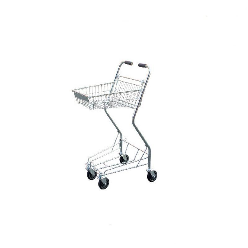 Supermarket Shopping Cart with Plastic Basket