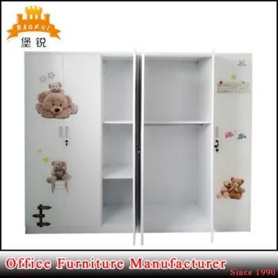 Wholesale Flower Printed Metal Furniture Steel Dressing Locker Wardrobe