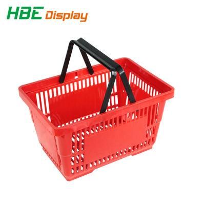 Two Handle Soft Plastic Red Pink Shopping Basket