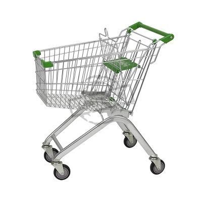 Wholesale Store 100L Grocery Trolley with 5 Inch Wheels
