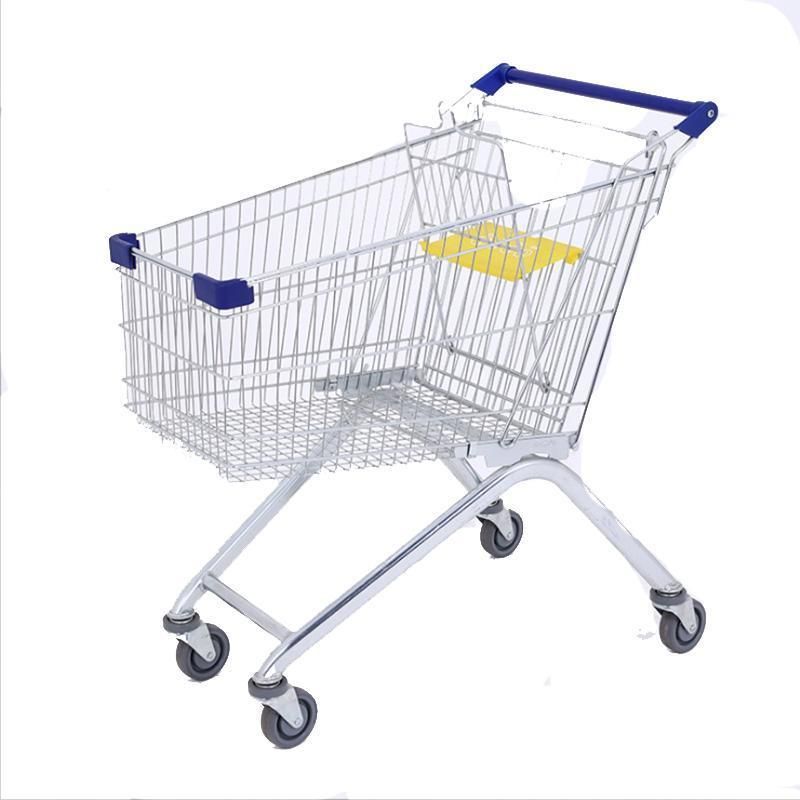 Grocery Shopping Trolley with Four Wheels Supermarket Shopping Cart