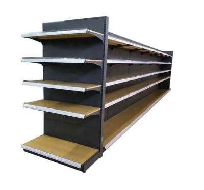 Supermarket Floor Display Stand Shop Stand Metal Shelf Wood Stand