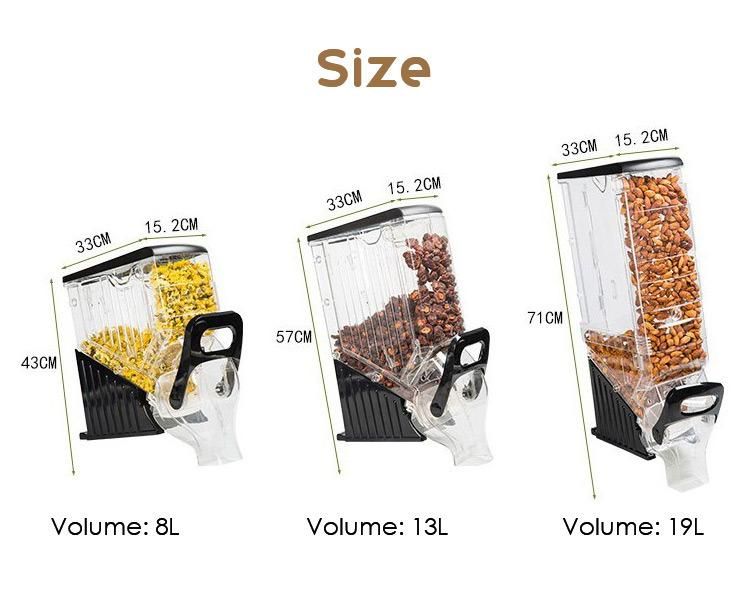 Supermarket Store Candy Display Rack BPA Free Candy Cereal Gravity Dispenser