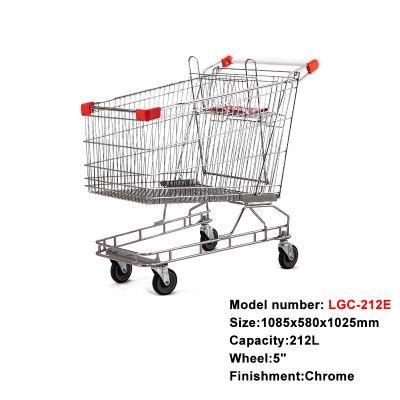 Australia Style Metal Wire Supermarket Shopping Trolley Carts Logo Printing