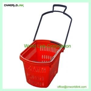 Mall Specific Shopping Plastic Hand Pull Vented Flexible PP Basket