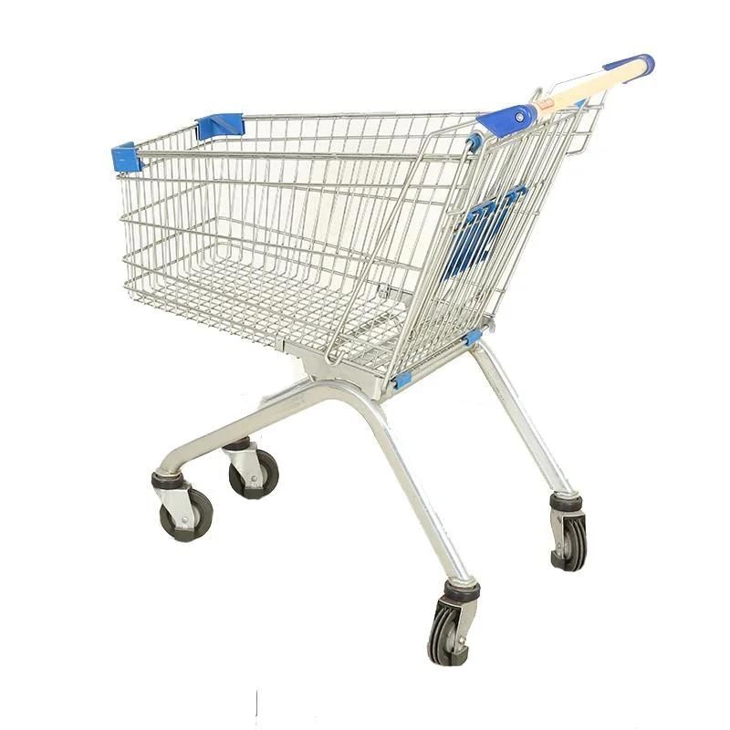 Shopping Cart Manufacturer Four Wheels Supermarket Metal Shopping Trolley