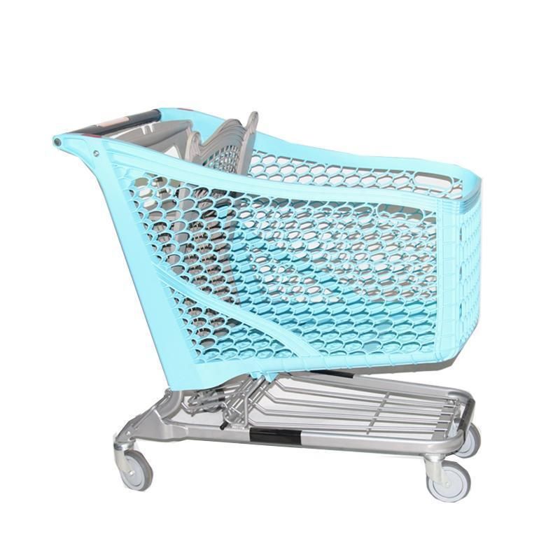 Supermarket Equipment Plastic Shopping Cart with Seat Shopping Trolley
