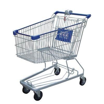 2021 New Folding Metal Hand Push Supermarket Shopping Trolley Cart