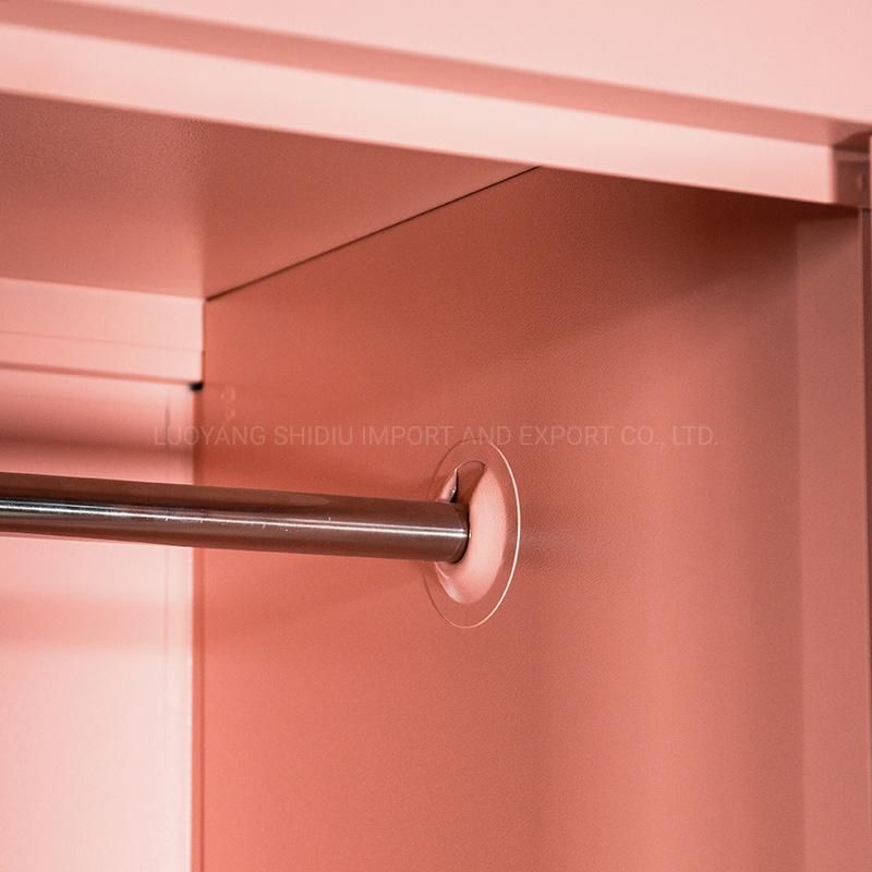 Metal Knock Down Pink 6 Door Locker with Shelf and Hanger for Staff/Student