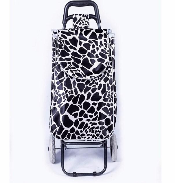 Market Folding Trolley Shopping Bag with 2 Wheels, Supermarket Shopping Trolley Bag with Seat Trolley Shopping Bag