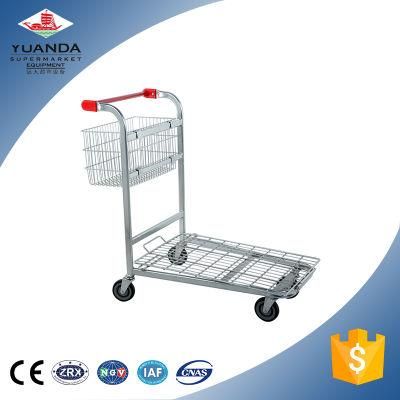 500kg Heavy Duty Metallic Warehouse Rolling Storage Cart Trolley