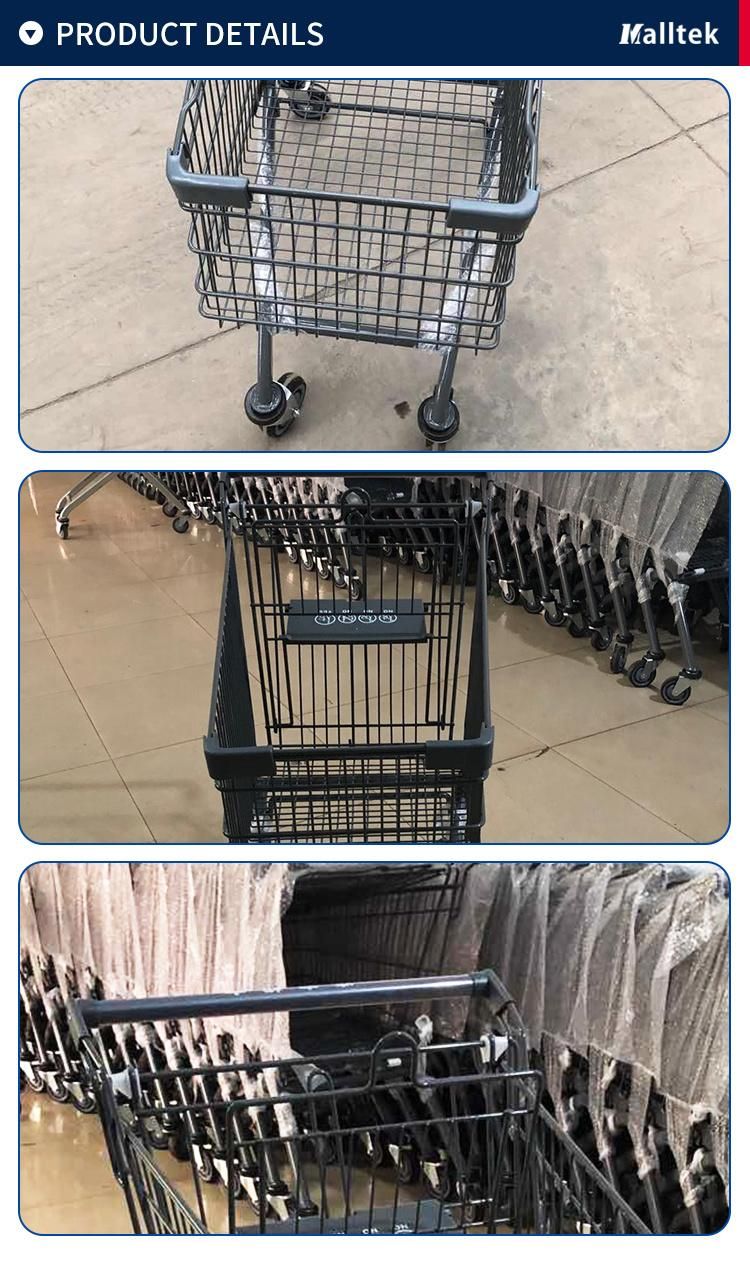 European Style Supermarket Metal Shopping Trolley with Wheels