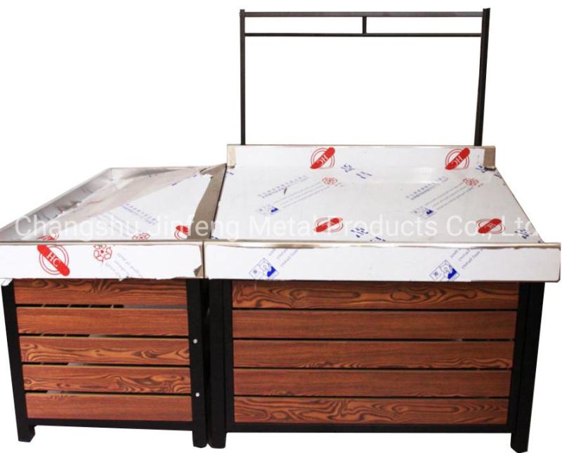 Supermarket Equipment Display Rack Fruit Display Shelves Vegetable Display Stand with Wood