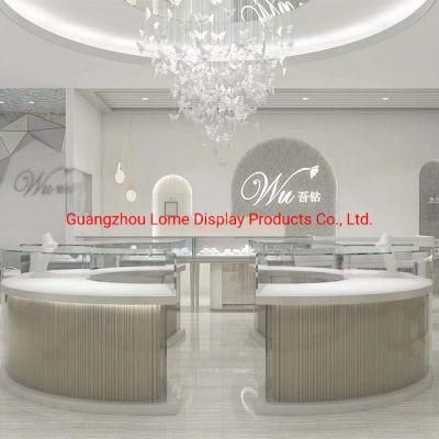 High End Gold Jewelry Shop Interior Display Cabinet Design Showcase