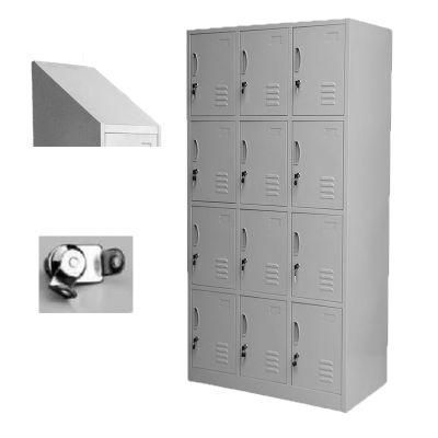 Fas-031 12 Door Locker Steel Storage Cabinet Metal Clothes Locker for School