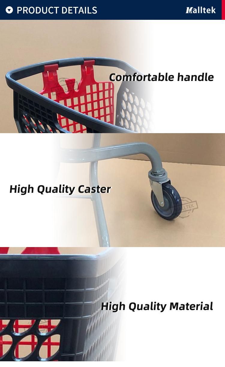 New PP Color Half Shopping Plastic Trolley for Chain Store and Supermarket
