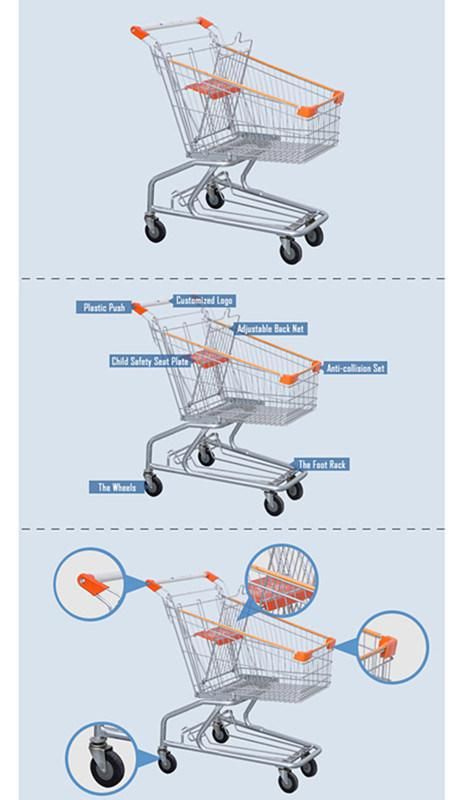 Shopping Mall High Quality Cart Supermarket Shopping Trolley