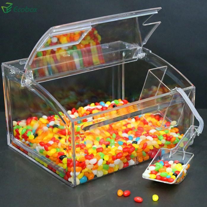Plastic Candy Bins Dry Food Container Scoop Bin with Scoop
