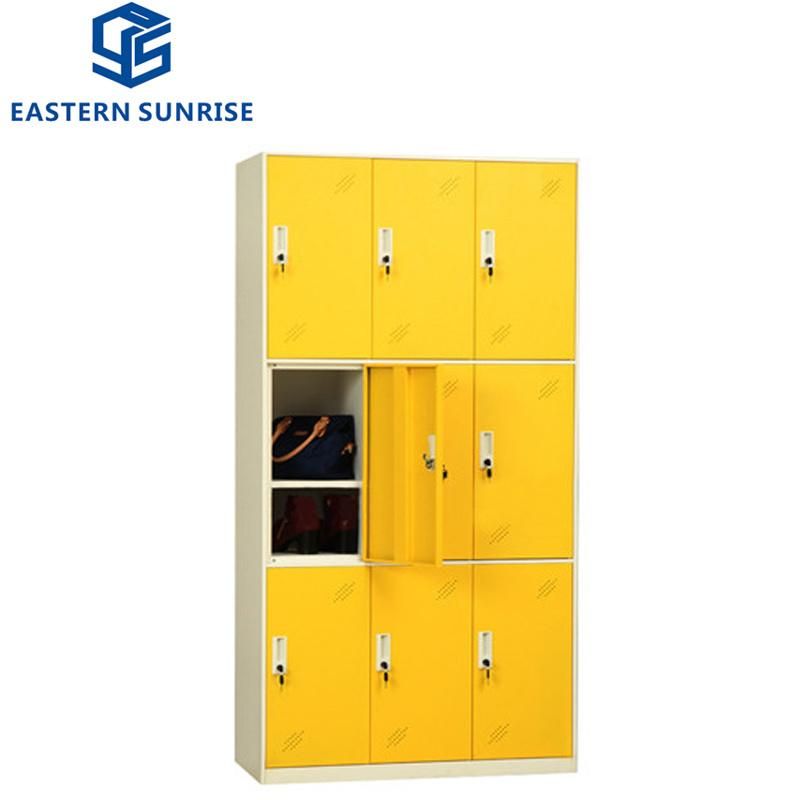 Factory Direct Sale Staff Metal Storage Cabinet 9 Doors Steel Cupboard