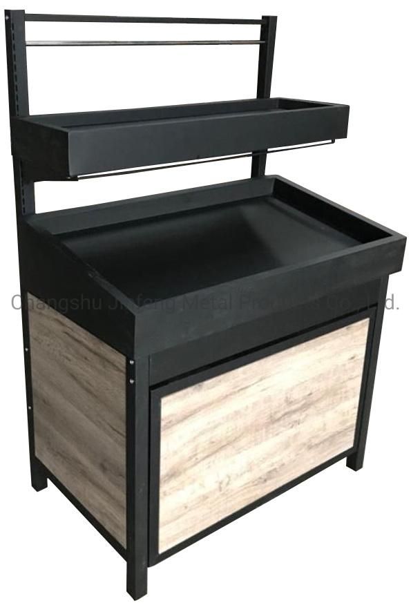 Supermarket Furniture Wooden and Metal Display Shelves for Vegetable and Fruit