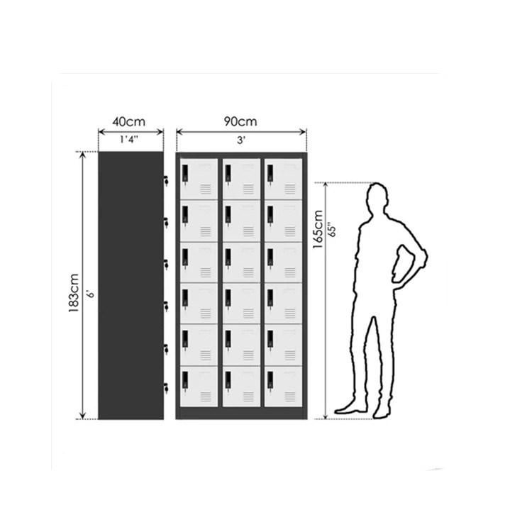 Metal 18 Compartments with Lock Private Storage Workmen Locker Employee Lockers