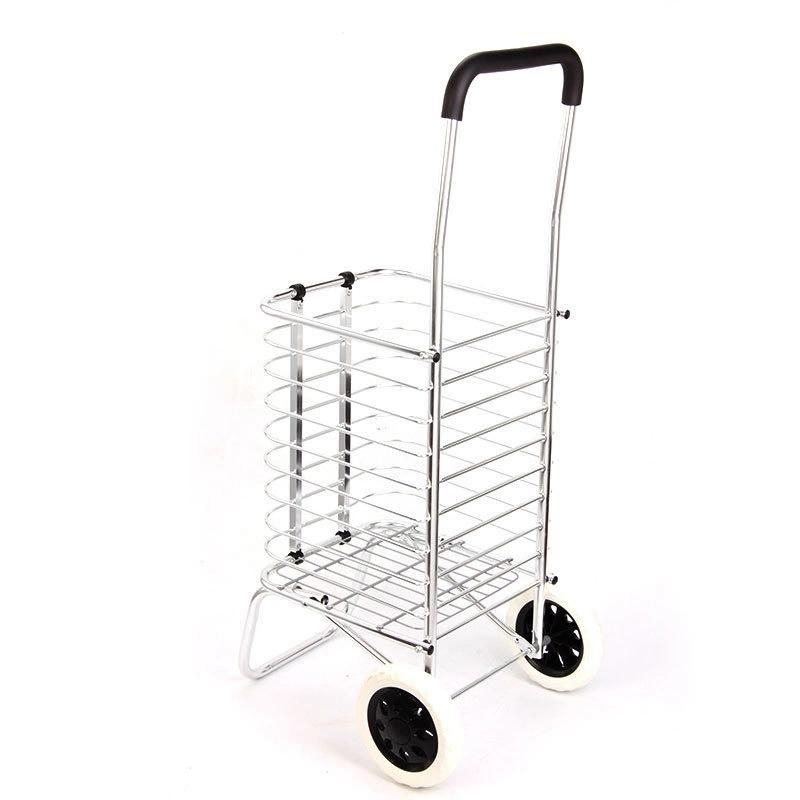 China Wholesale Aluminum Lightweight Storage Folding Shopping Trolley Cart for Home Use